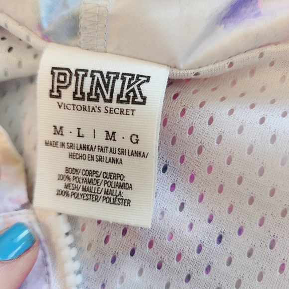 Rare VS PINK Watercolor Pastel Tiedye SET Windbreaker Leggings M/L Mermaidcore - Picture 5 of 7